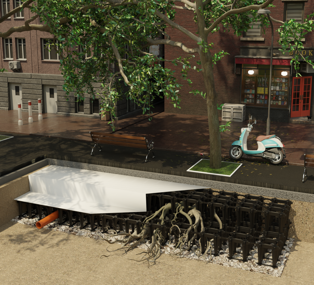 Sustainable Urban Tree Root Management and Stormwater Solutions 1 Urban Tree Root System-Soil Cells Vault -SUTAINABLE ROOT BOX SOIL CELLS MANAGEMENT SYSTEM- YD StormVault®