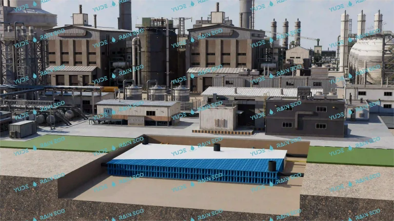 Installation Diagram of underground modular stormwater management attenuation tanks -yuderaineco stormbreaker (2)